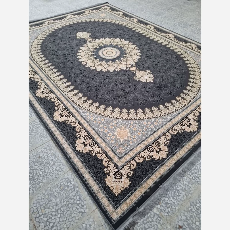 فرش آیسل 9متری 700شانه تراکم 2100 نخ ورژن دودی