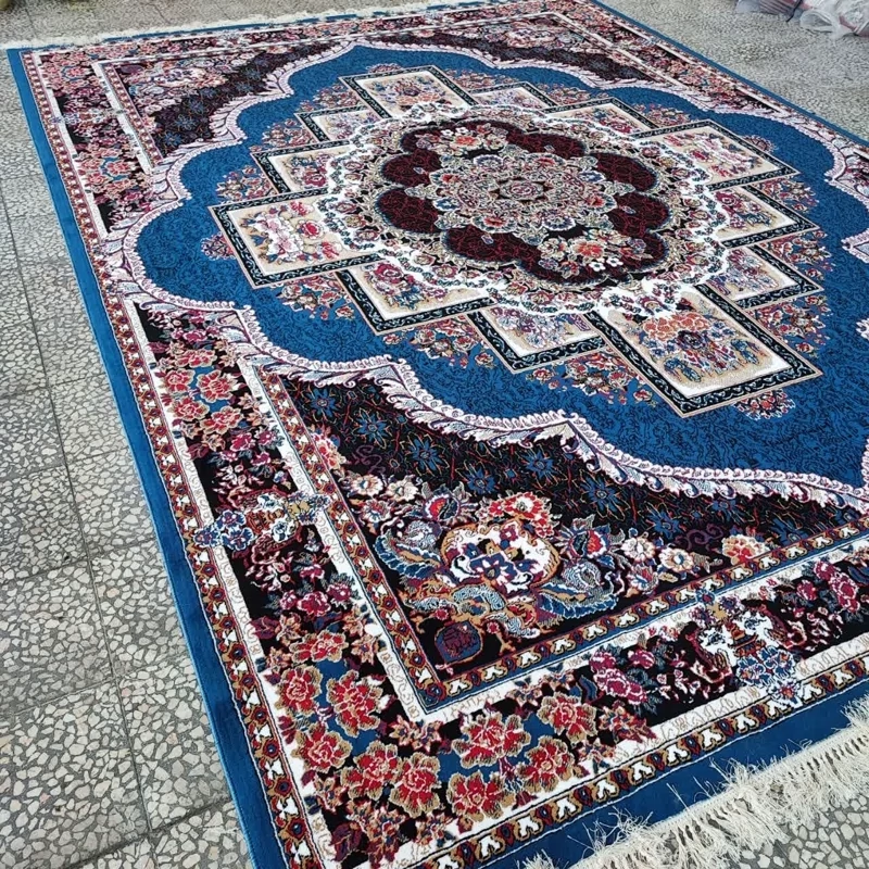 فرش ماشینی آبی 6 متری ناردون 400شانه تراکم 700 ناردون آبی