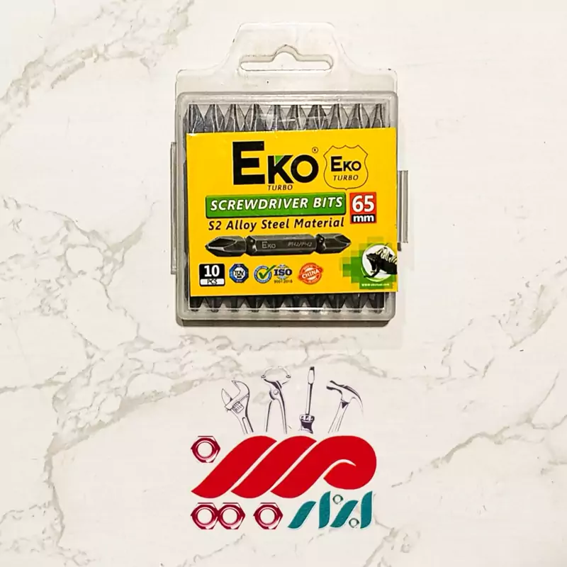 نوک پیچ گوشتی دوسر چهارسو 6.5سانت برند Eko در بسته های دو عددی محصول فروشگاه مبین ابزار