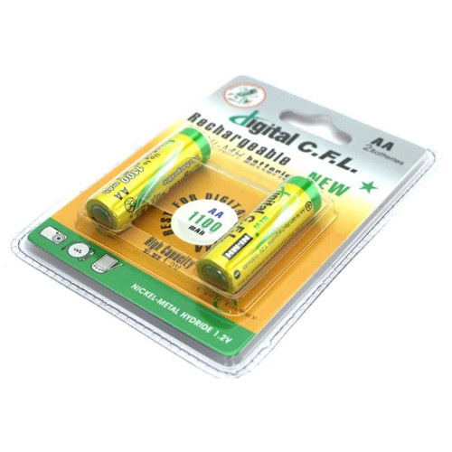 باتری قلمی قابل شارژ مدل Digital CFL ظرفیت 1100mAh،مناسب برای دوربین دیجیتالی،ماشین های اسباب بازی و... (پک دو عددی)