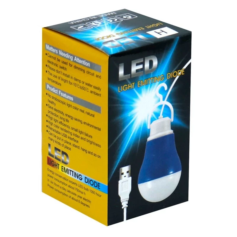چراغ مسافرتی دوکاره USB و Micro USB قابل اتصال به انواع منبع تغذیه شامل شارژر موبایل،لپ تاپ،تبلت،پاوربانک و...