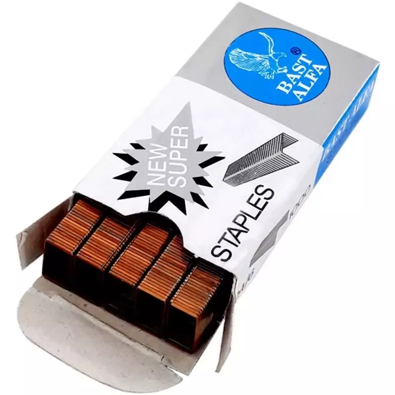 سوزن منگنه شماره 24/6 مسی برند کرونا CORONA NO.3021 (یک بسته 1000 عددی)