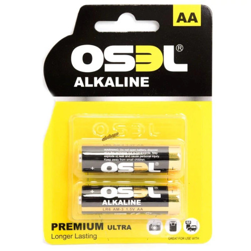باتری قلمی آلکالاین اوسل (OSEL) مدل LR6 AM-3 مناسب برای اسباب بازی،ماوس و کیبورد بی سیم،ساعت،رادیو،چراغ قوه (پک دو عددی)