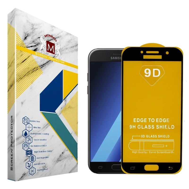محافظ صفحه نمایش فول تمام صفحه براق،مقاوم در برابر ضربه و خط و خش،مناسب برای گوشی موبایل Samsung Galaxy A5 2017/A520