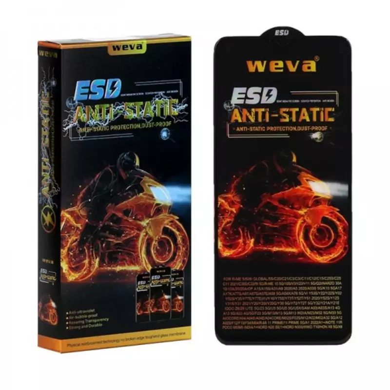 گلس ((محافظ صفحه نمایش)) آنتی استاتیک ویوا (Anti Static Weva)) مناسب برای سامسونگ A03 - A03S - A13 - A23 - F23 - M13