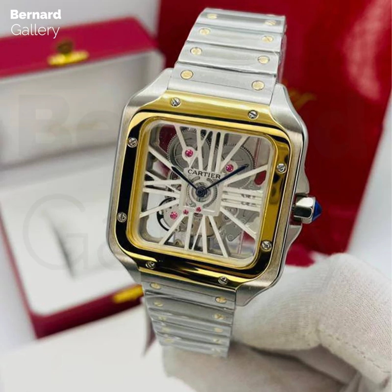 ساعت مچی مردانه کارتیر Cartier Santos Skeleton WHSA0019