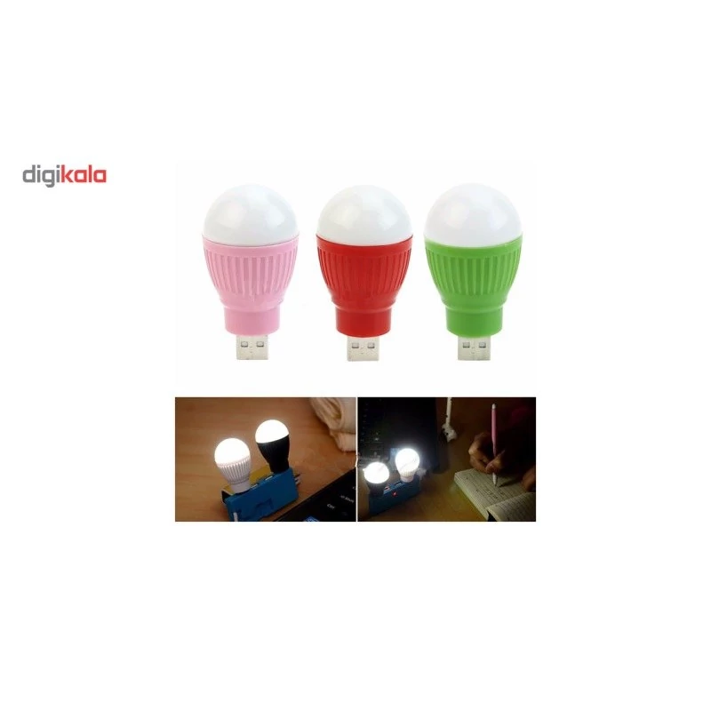 چراغ قوه یو اس بی مدل Mini USB بسته دو عددی قرمز
