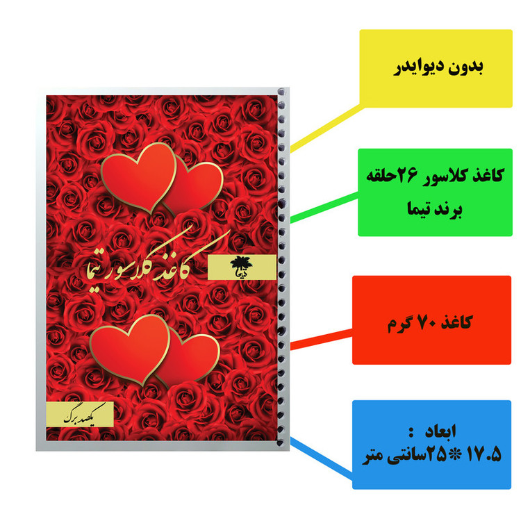 کاغذ کلاسور تیما مدل Verona مجموعه 200 عددی
