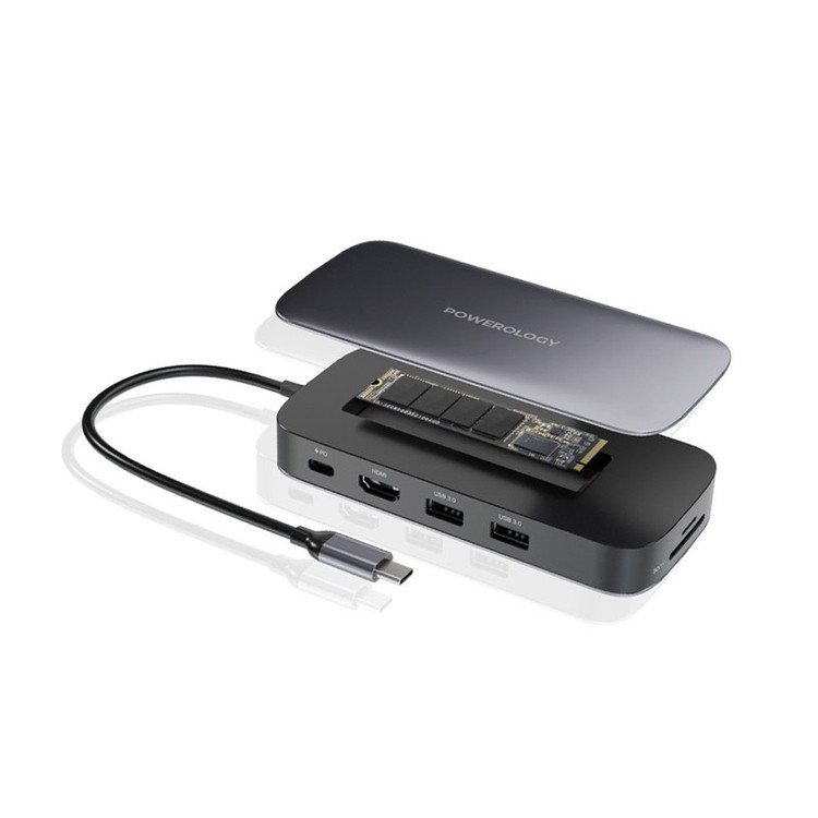 هاب 6 پورت USB-C پاورولوجی مدل SSD Drive