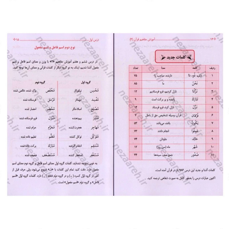 کتاب آموزش مفاهیم قرآن (جلد3) درک معنای عبارات و آیات قرآن (همراه با فعالیت های مکمل و آخرین اصلاحات) اثر مسعود وکیل