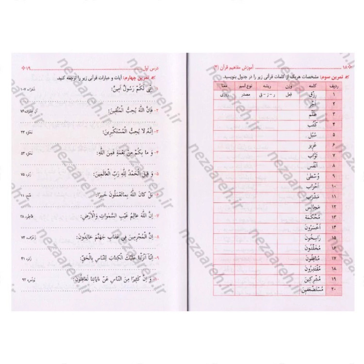 کتاب آموزش مفاهیم قرآن (جلد4) درک معنای عبارات و آیات قرآن (همراه با فعالیت های مکمل و آخرین اصلاحات) اثر مسعود وکیل
