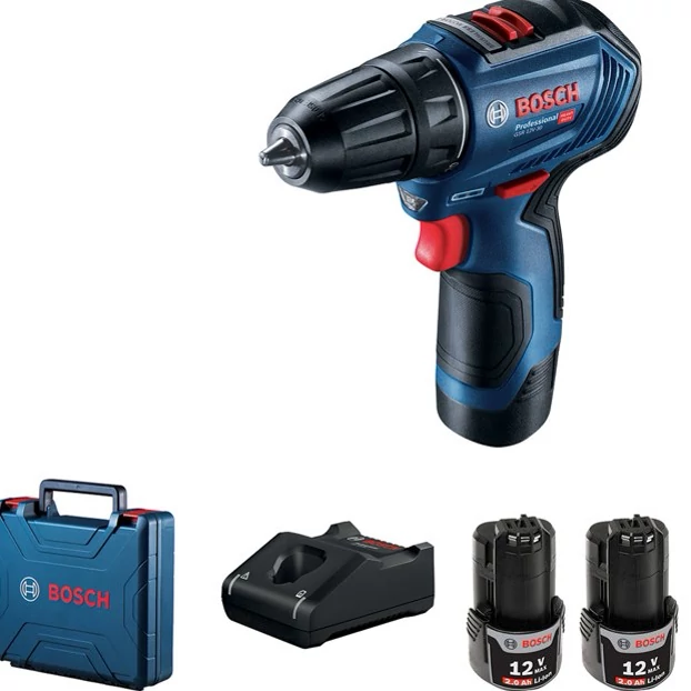 دریل پیچ گوشتی شارژی بوش مدل GSR 12V-30 براشلس ضد آب (اصلی مونتاژ مالزی)