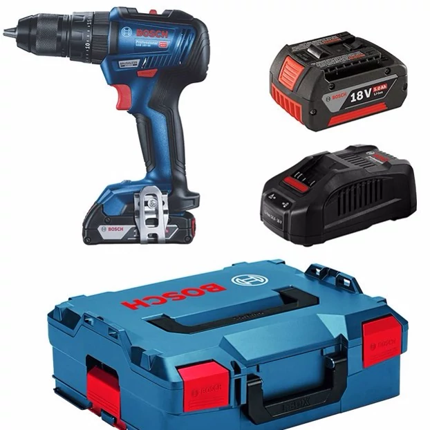 دریل شارژی چکشی بوش مدل GSB 18 V-50 باتری 5 آمپر (موتور براشلس تسلای آمریکا)