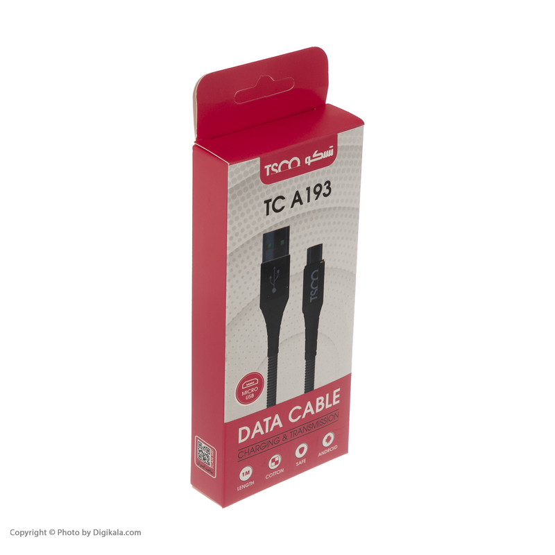 کابل تبدیل USB به microUSB تسکو مدل TC A193 طول 1 متر