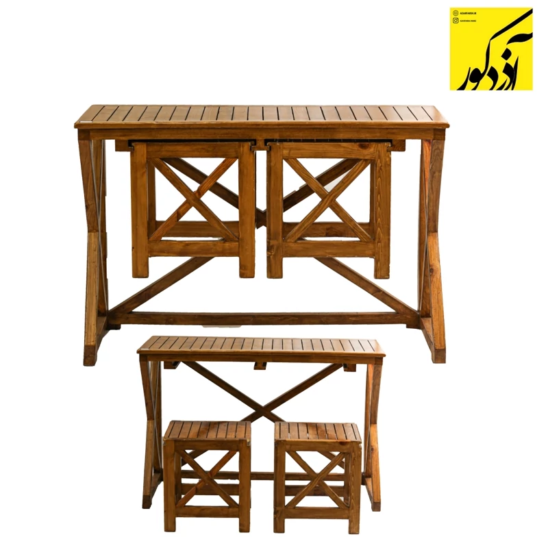 میز چوبی ناهارخوری 2 نفره دکوراسیون داخلی آذردکور