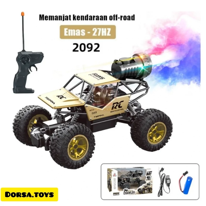ماشین کنترلی آفرود دودزا شارژی بدنه فلزی Rock CRAWLER کمکدار آیتم 2092 اسباب بازی