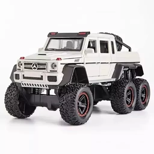 ماکت ماشین فلزی بنز G63 پیکاپ آفرود V12 بزرگ چراغدارموزیکال Benz G63 AMG V12 Off-Road Black Pickup Model Car