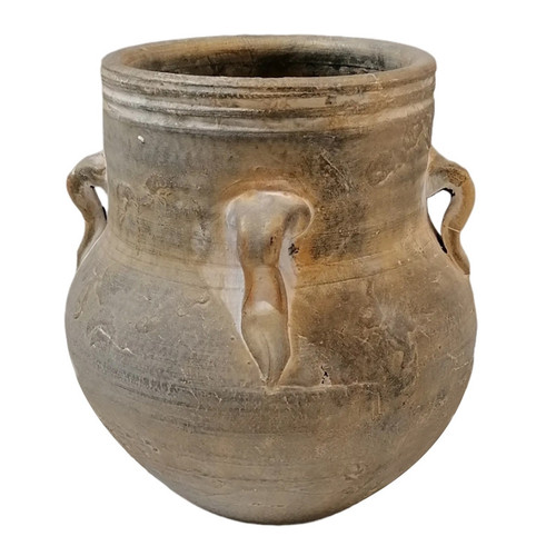 کوزه سفالی مدل پتینه کاری شده 124