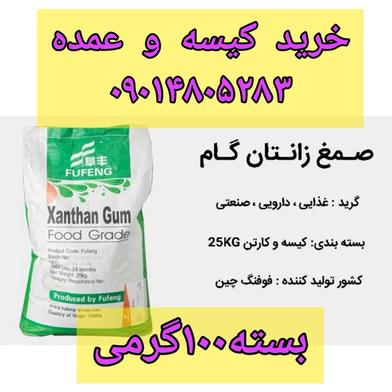 زانتان گام صمغ بسته 100 گرمی خوراکی آرایشی بهداشتی