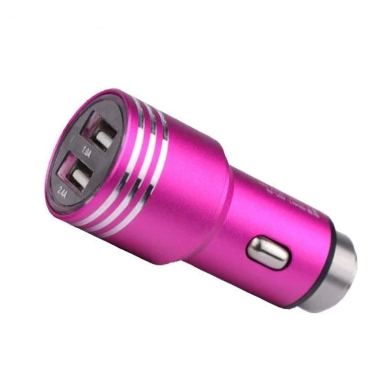 شارژر فندکی فلزی دو پورت مدل M-12 بسته 1 عددی