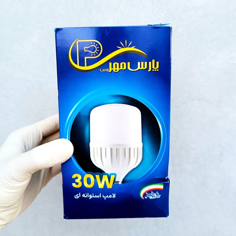 لامپ ال ای دی 30 وات مهتابی برند پارس مهر نوین،دارای هیت سینک آلومینیومی به منظور تبادل بهینه گرما (بسته 1 عددی)