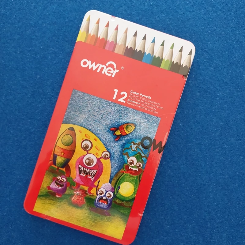 مدادرنگی 12 رنگ اونر  owner  جعبه فلزی