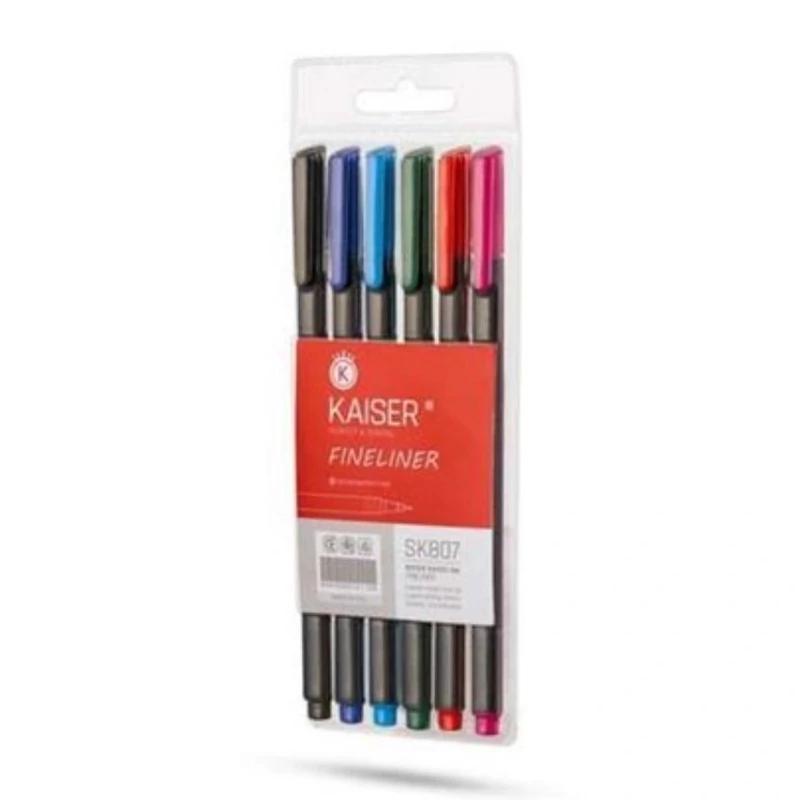 روان نویس 0.5 نوک نمدی کایزر بسته 6 عددی ( Kaiser Fineliner SK-821)