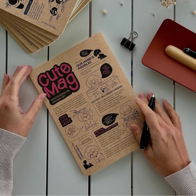 دفتر خط دار کرافت، مدل کیوت مگ از برند پیل نوت، قطع وزیری (Pill Note Cute Mag Series B4 Notebook)