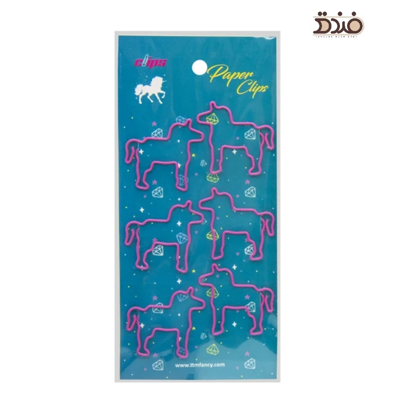 گیره کاغذی کلیپس، طرح اسب تک شاخ (Unicorn)، فانتزی، بسته 6 عددی، Clips، Paper Clip