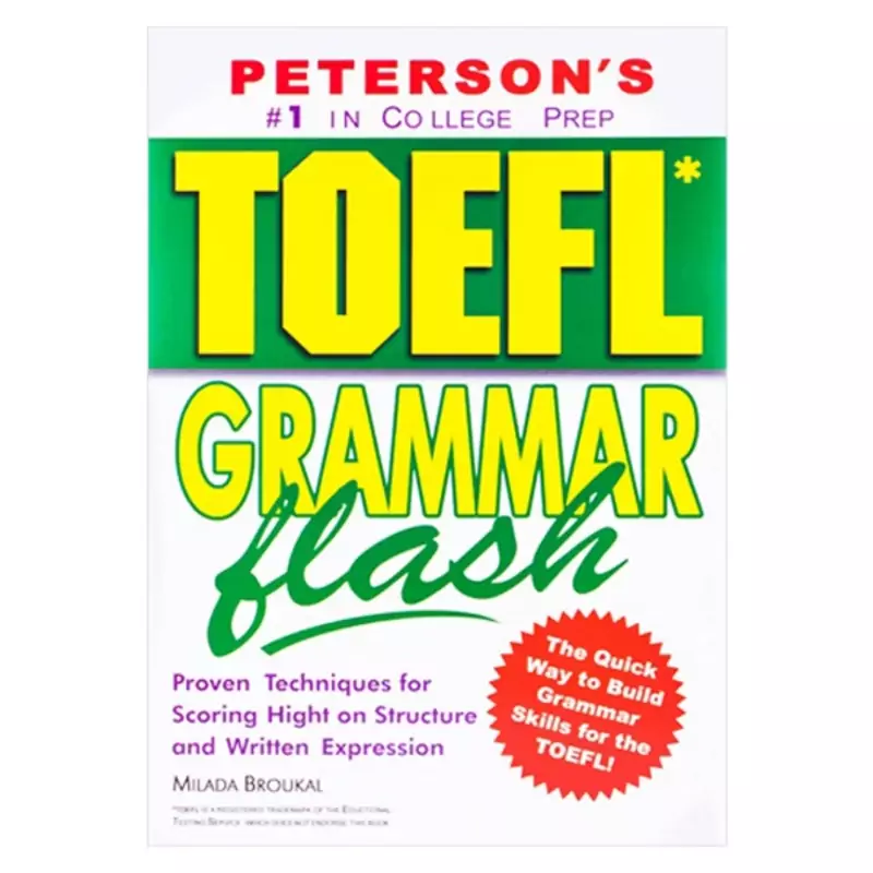 کتاب TOEFL Grammar Flash،تافل گرامر فلش،آموزش دستور زبان  انگلیسی، انتشارات Petersons،Toefl، toefl flash، Milada Broukal