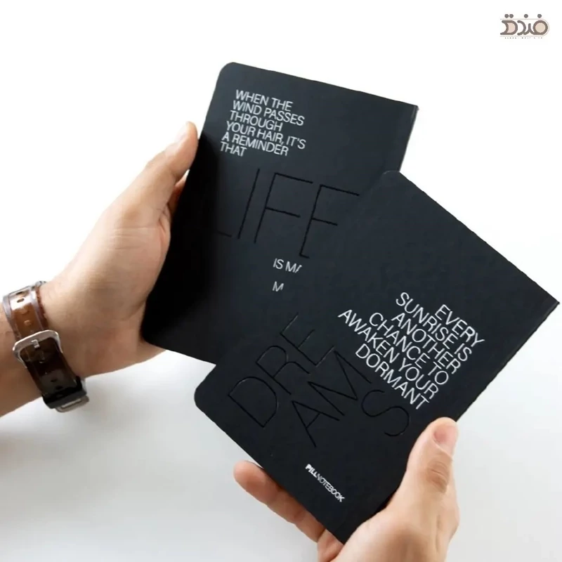 دفتر کاغذ مشکی، مدل نایت از برند پیل نوت قطع جیبی (Pill Note Night Model A6 Black Paper)