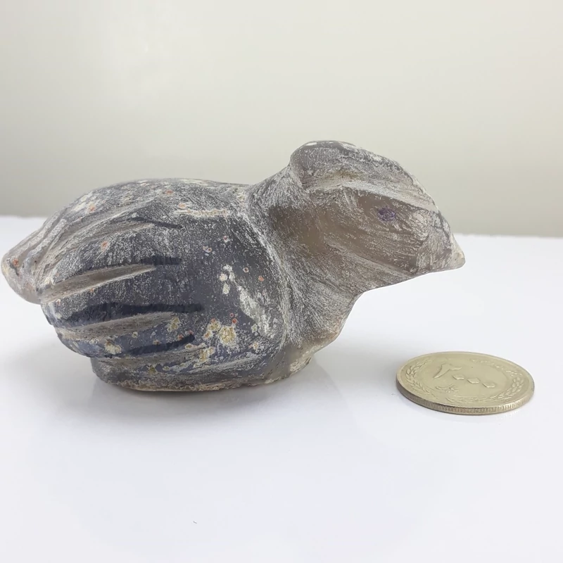 مجسمه پرنده سنگی عقیق کبود