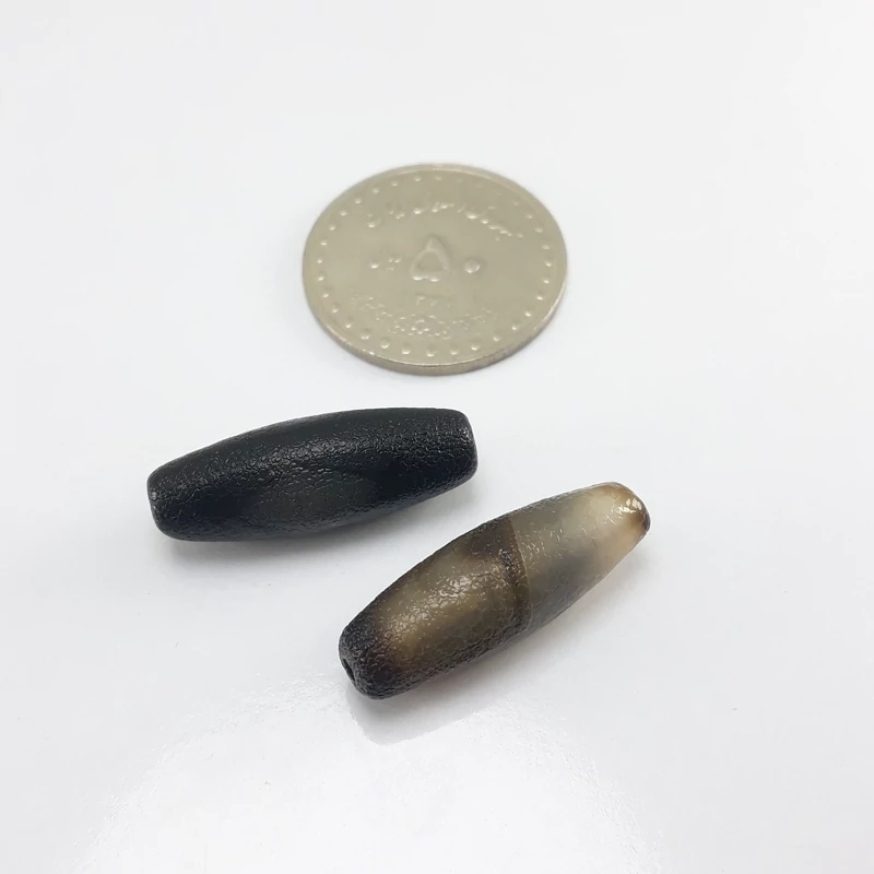 یک جفت مهره عقیق سلیمانی سایه پته دار