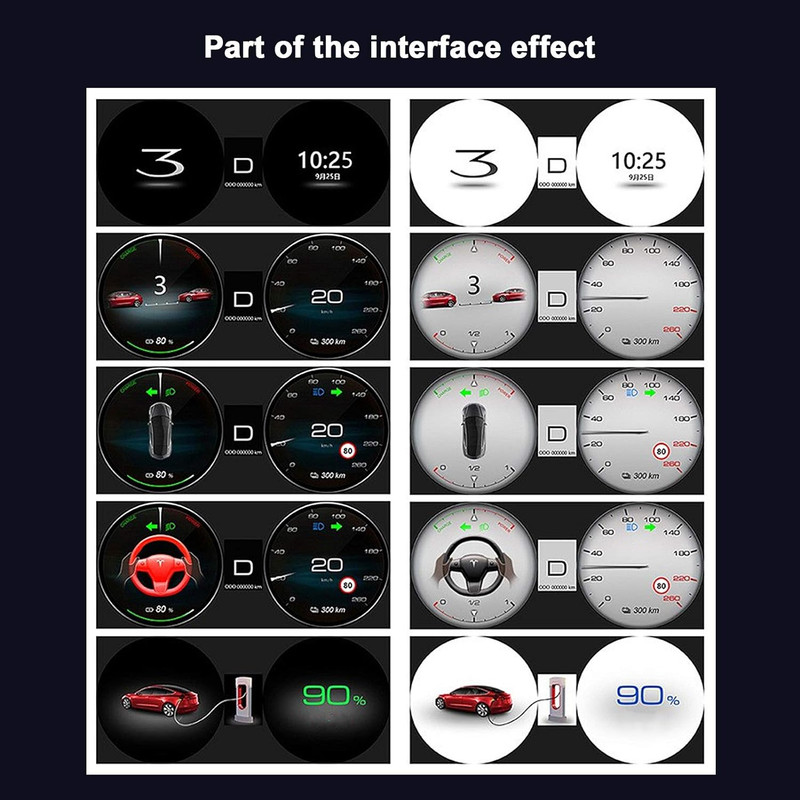 نمایشگر داشبورد خودرو کد HUD LCD-3/y مناسب برای تسلا مدل 3 Y