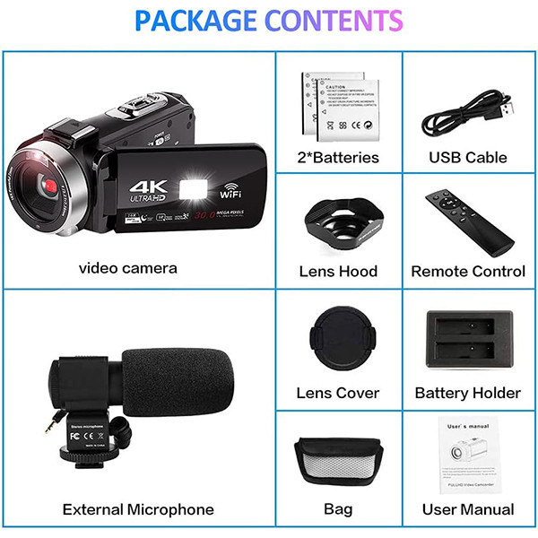 دوربین فیلم برداری مدل 4K 48MP 30FPS 18X-Gold One 666