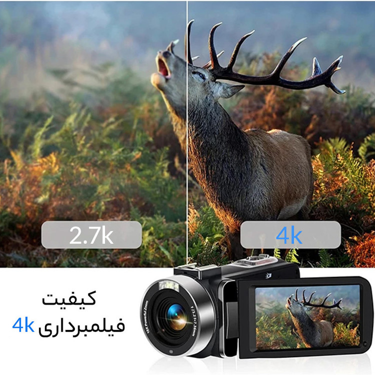 دوربین فیلم برداری مدل 4K 48MP 30FPS 18X-Gold One 666