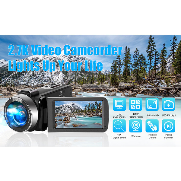 دوربین فیلم برداری مدل 2.7K Full HD 42MP 30FPS 18X