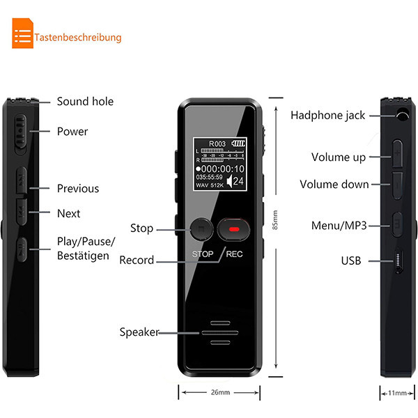 ضبط کننده حرفه ای دیجیتالی صدا تسچیسن مدل XT-V90-666