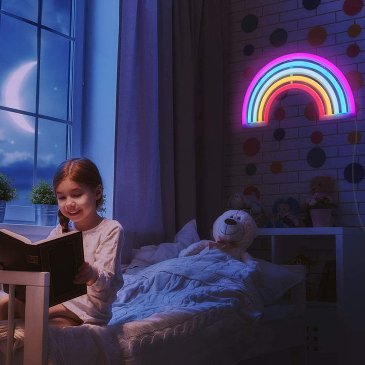 چراغ دیواری نئونی مدل رنگین کمان ZJ-01-rainbow-GM3