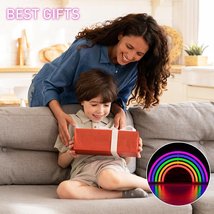 چراغ دیواری نئونی مدل رنگین کمان ZJ-01-rainbow-GM3