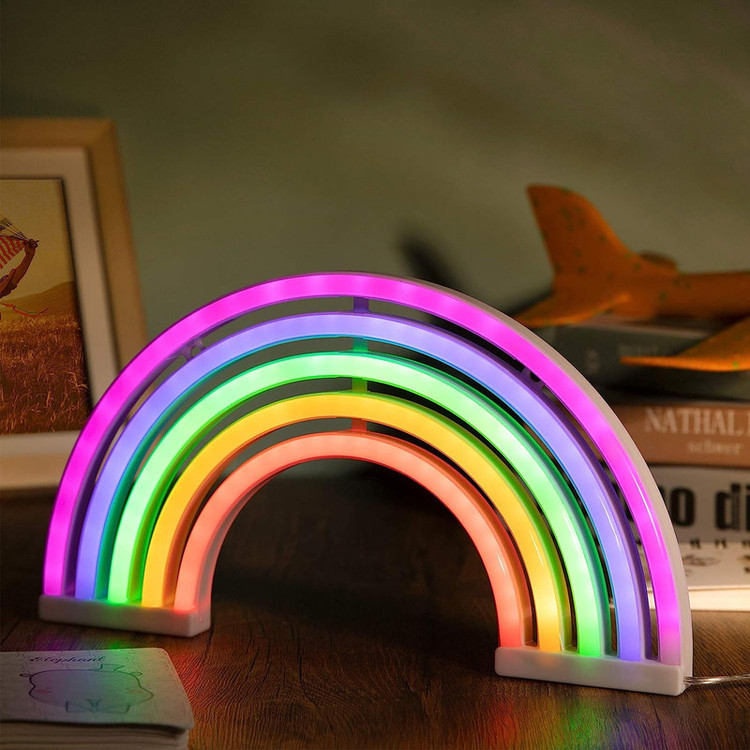 چراغ دیواری نئونی مدل رنگین کمان ZJ-01-rainbow-GM3