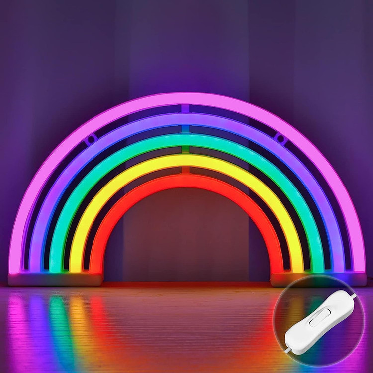 چراغ دیواری نئونی مدل رنگین کمان ZJ-01-rainbow-GM3