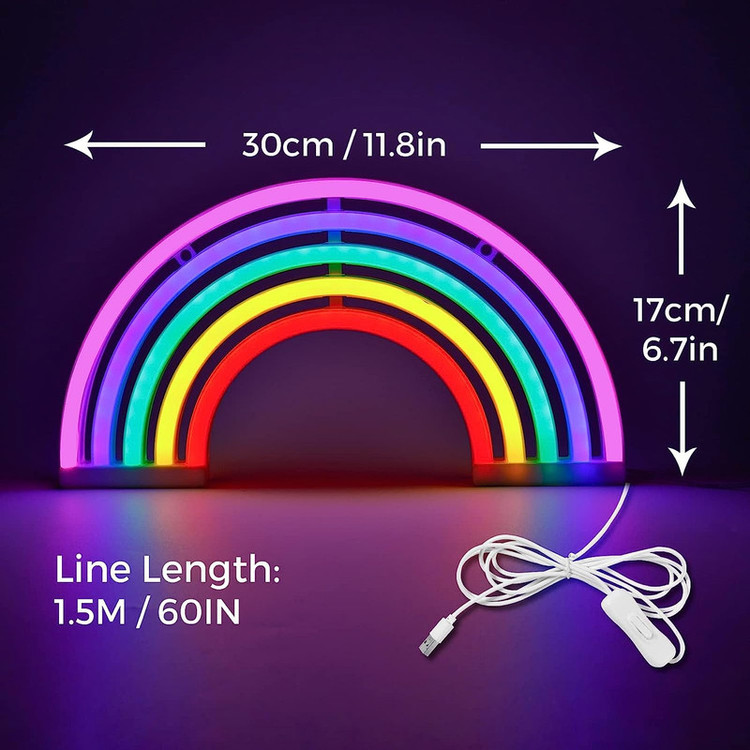 چراغ دیواری نئونی مدل رنگین کمان ZJ-01-rainbow-GM3