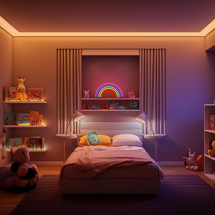 چراغ دیواری نئونی مدل رنگین کمان ZJ-01-rainbow-GM3
