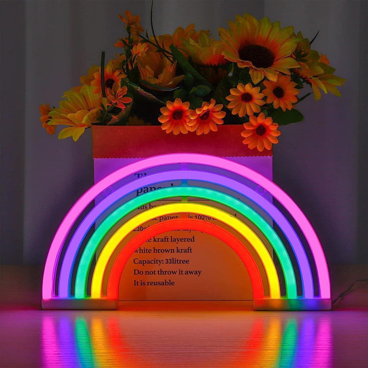 چراغ دیواری نئونی مدل رنگین کمان ZJ-01-rainbow-GM3