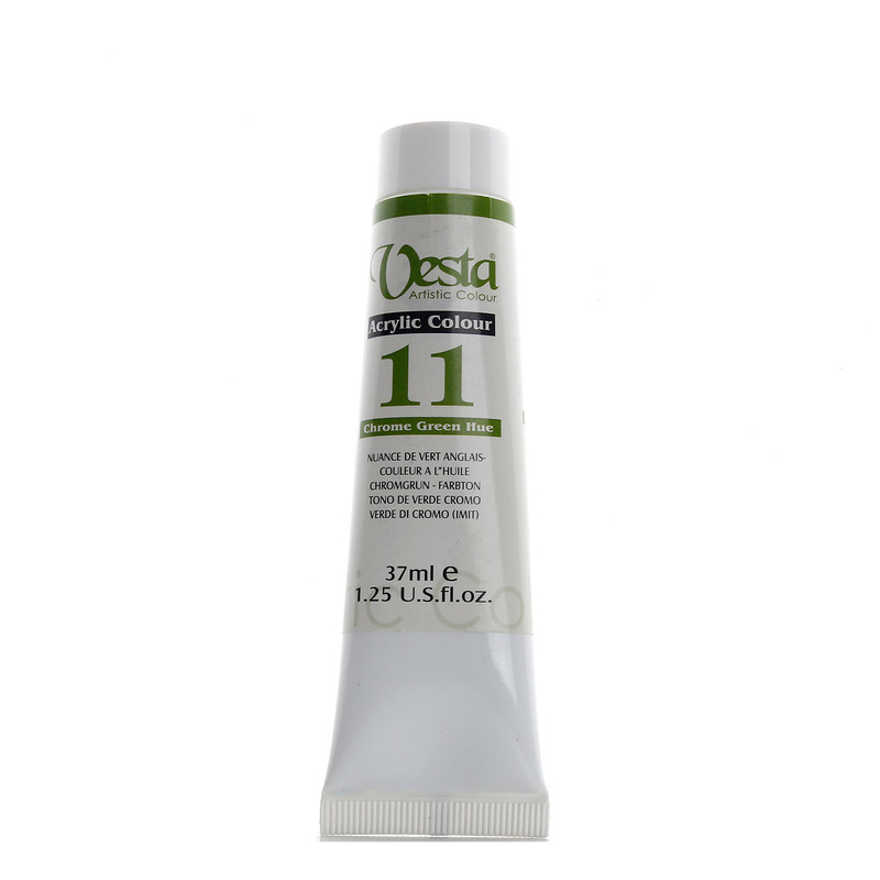 رنگ اکریلیک وستا مدل Chrome Green Hue 11 حجم 37 میلی لیتر