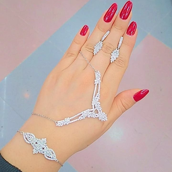 سرویس نقره زنانه عیار 925استاندارد بدون ریزش نگین ضد حساسیت