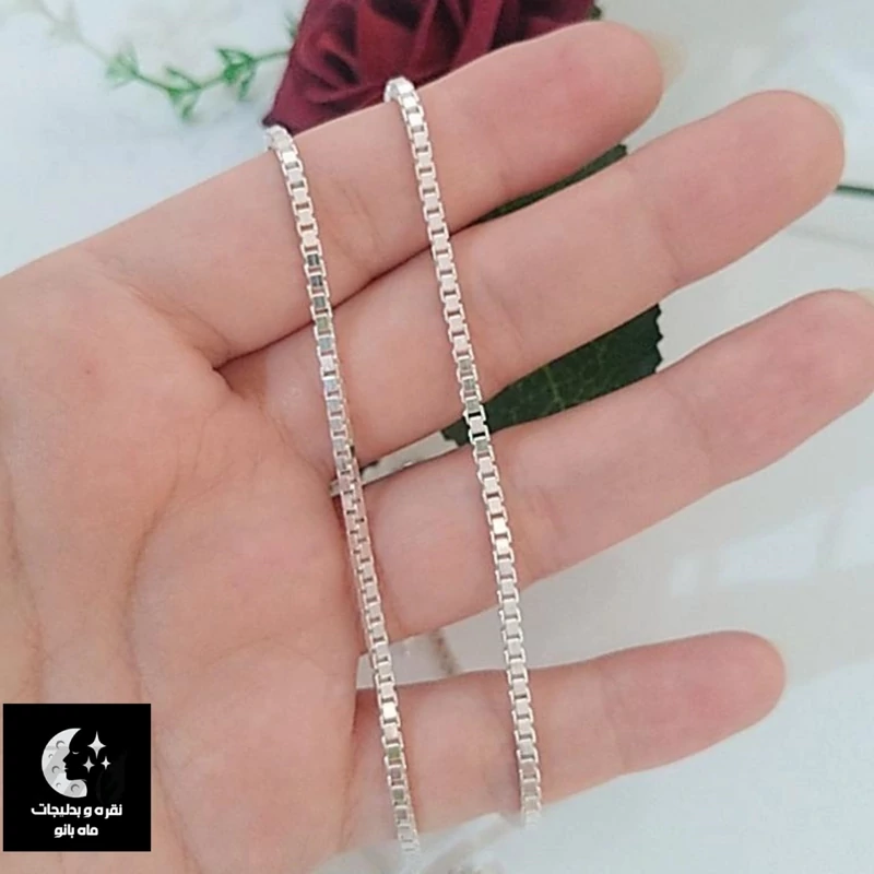 زنجیر نقره مردانه ونیزی 60 سانتی باعیار 925 ضد حساسیت