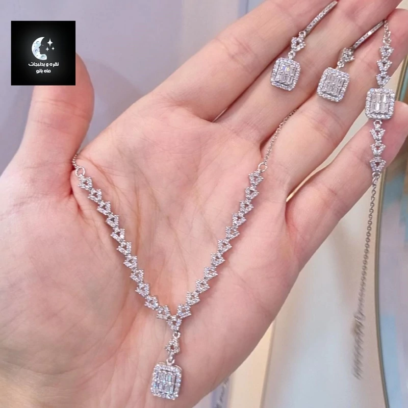 سرویس نقره امرالدمیکروعیار925 با آبکاری طلا سفید