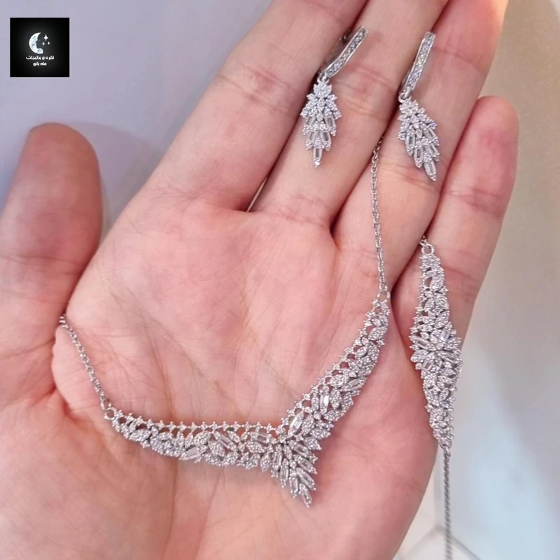 سرویس نقره زنانه جناقی عیار925 آبکاری طلا سفید